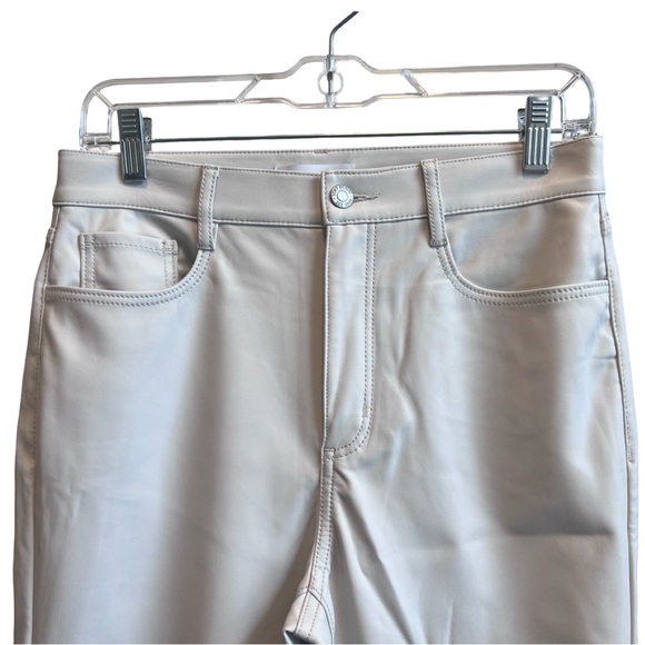 LOFT Faux Leather Straight Ankle Pants - Satin white - Picture 5 of 8